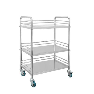 BR-M63 Hospital Crash Cart Clinic Drug Surgical Nursing Doctor Stainless Steel Medical Stainless Steel Medicine Trolley