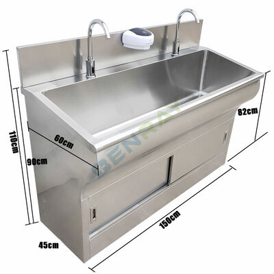 Stainless Steel Induction faucet Wash Sink for 2 people