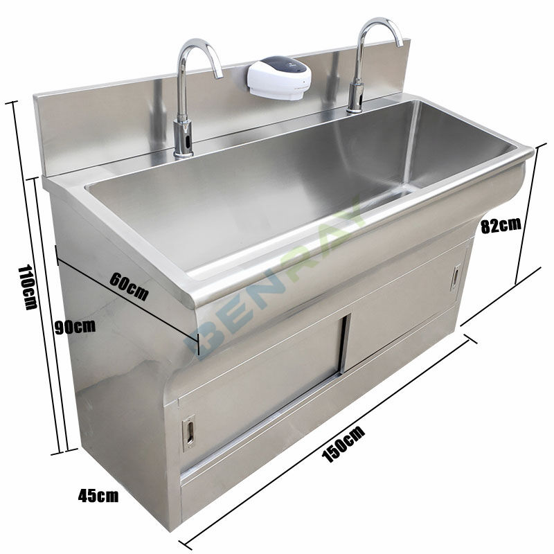 Stainless Steel Induction faucet Wash Sink for 2 people