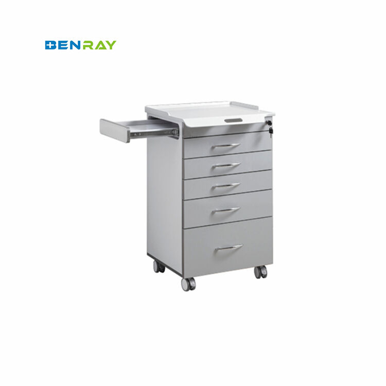 5 Drawers Dental Cabinet With Side Tray